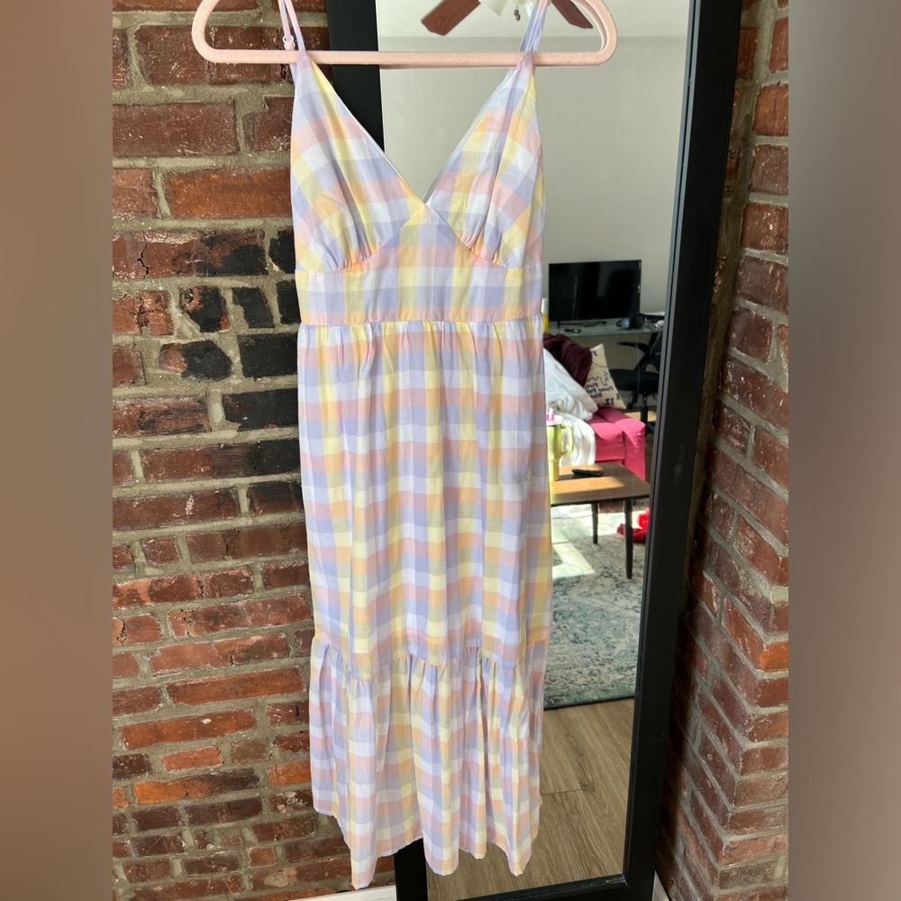 Colorful Gingham Jessica Simpson Midi Dress!